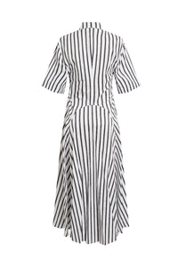 Panelled Shirt Dress - White/Black