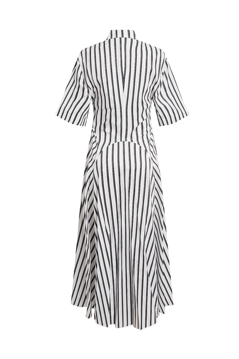 Panelled Shirt Dress - White/Black