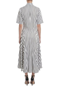 Panelled Shirt Dress - White/Black