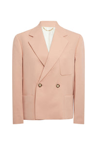 Cropped Double Breasted Jacket - Peach