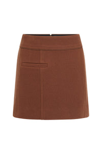 Tailored Mini Skirt - Brown