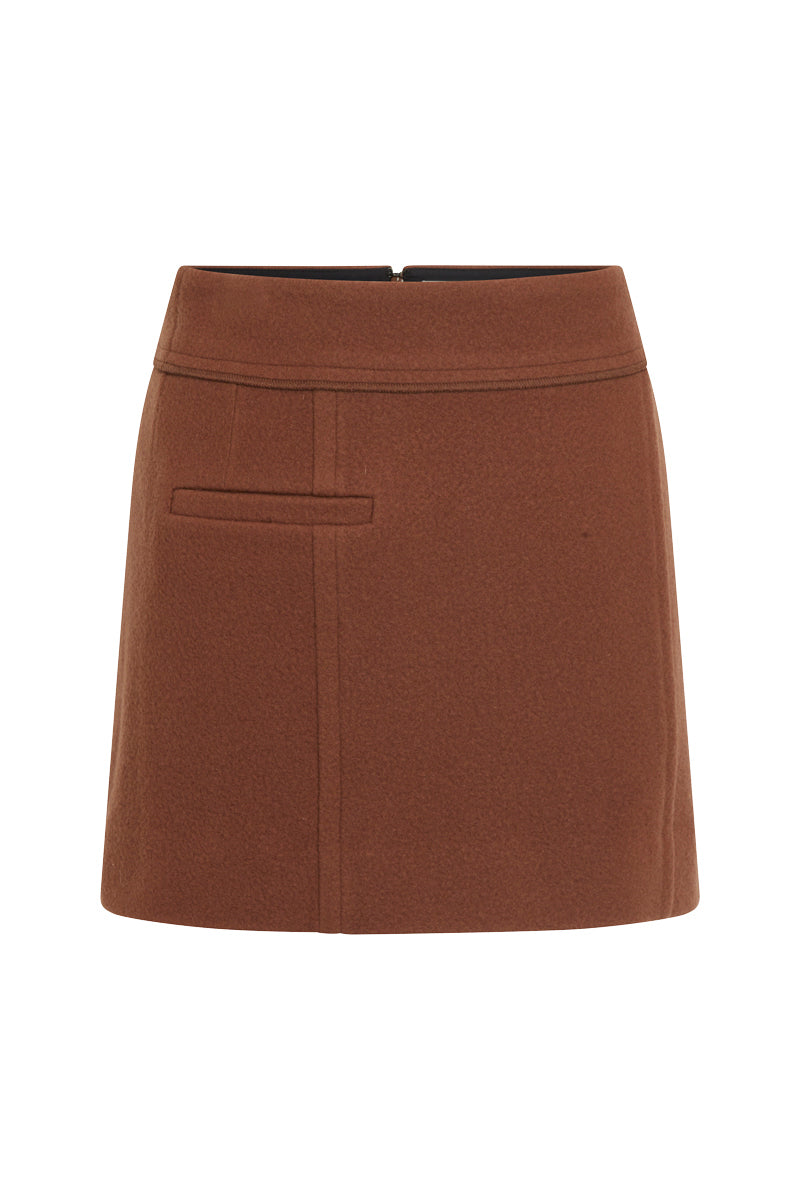 Tailored Mini Skirt - Brown
