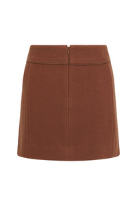 Tailored Mini Skirt - Brown