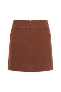 Tailored Mini Skirt - Brown