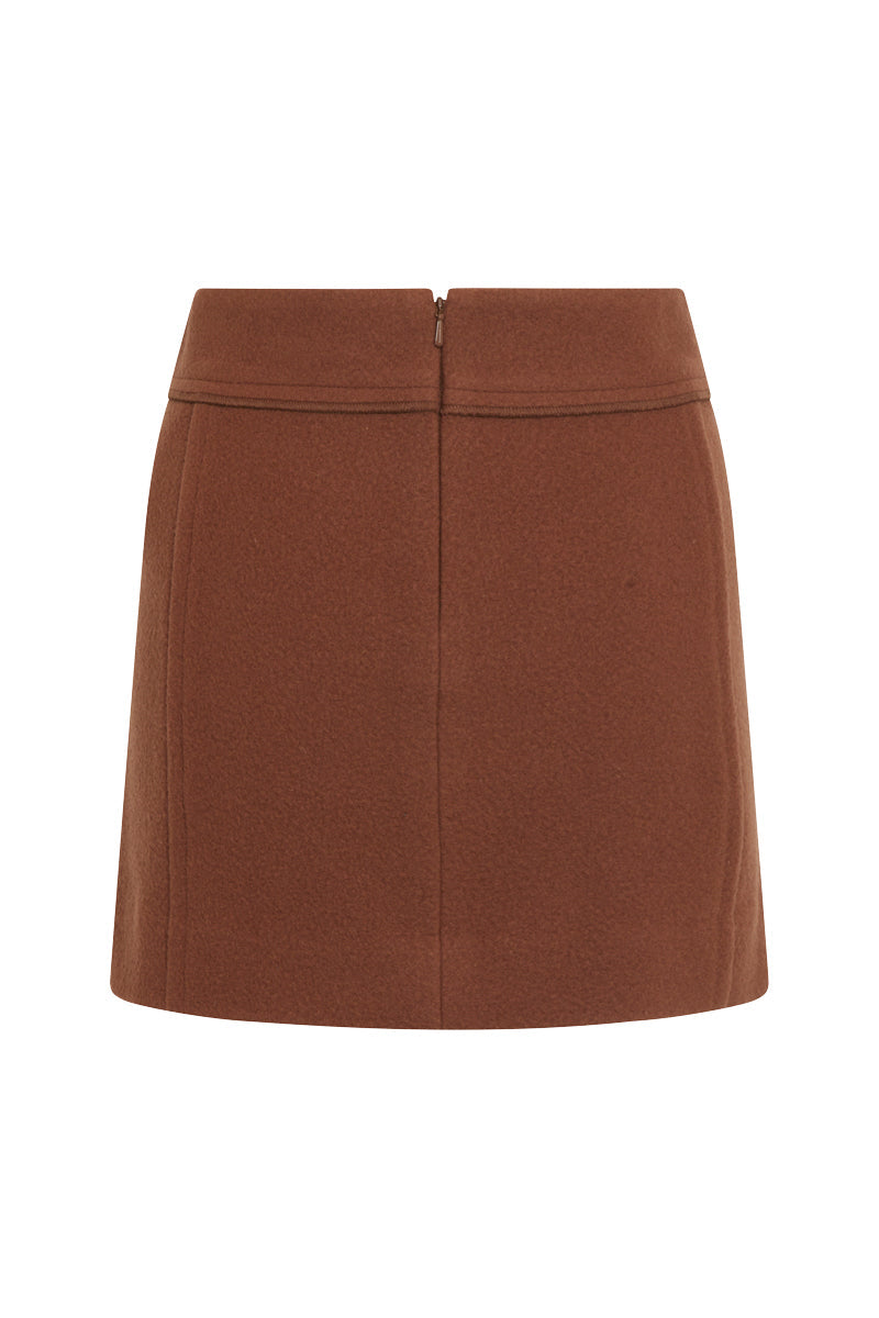 Tailored Mini Skirt - Brown