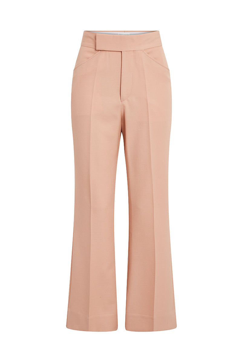 70S Cropped Flare - Peach