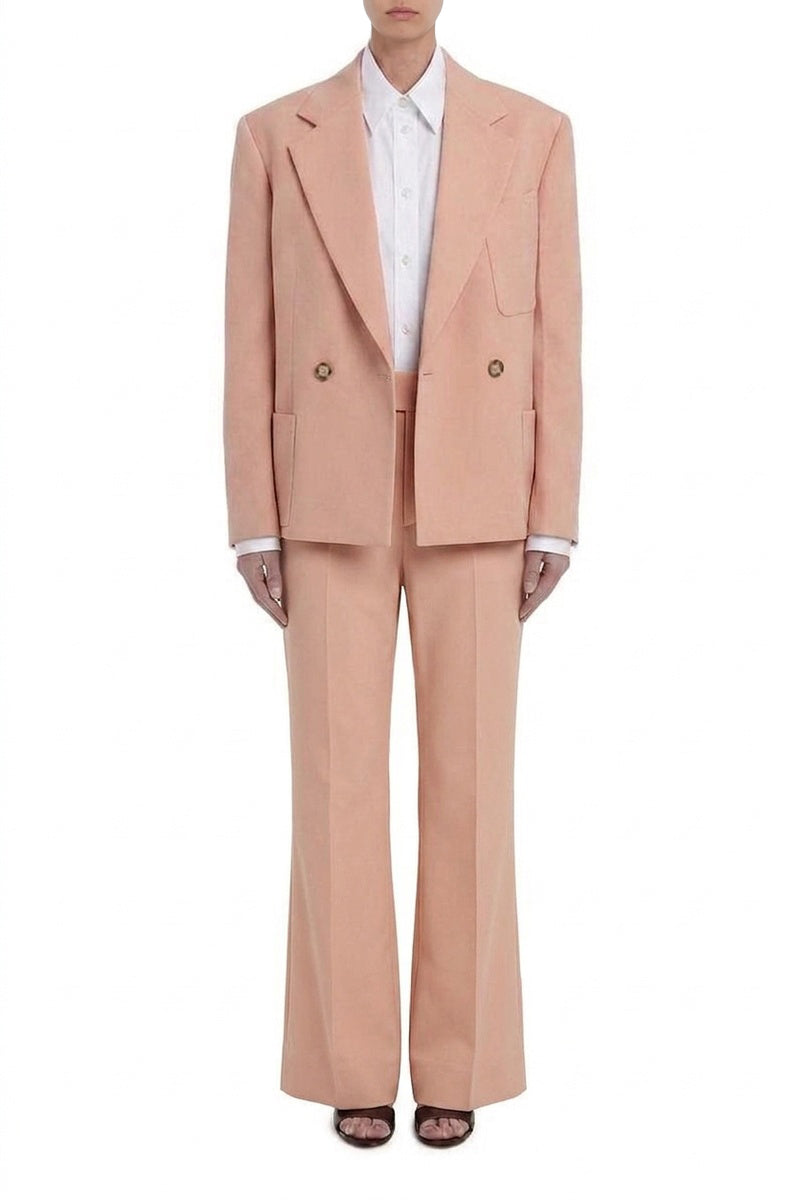 Cropped Double Breasted Jacket - Peach