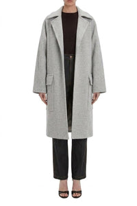 Cocoon Wrap Coat - Slate/Ivory