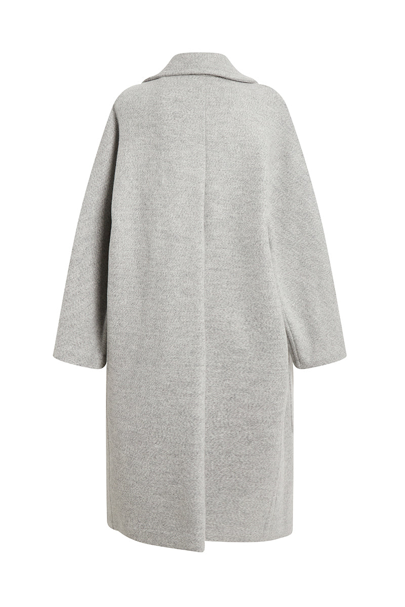 Cocoon Wrap Coat - Slate/Ivory