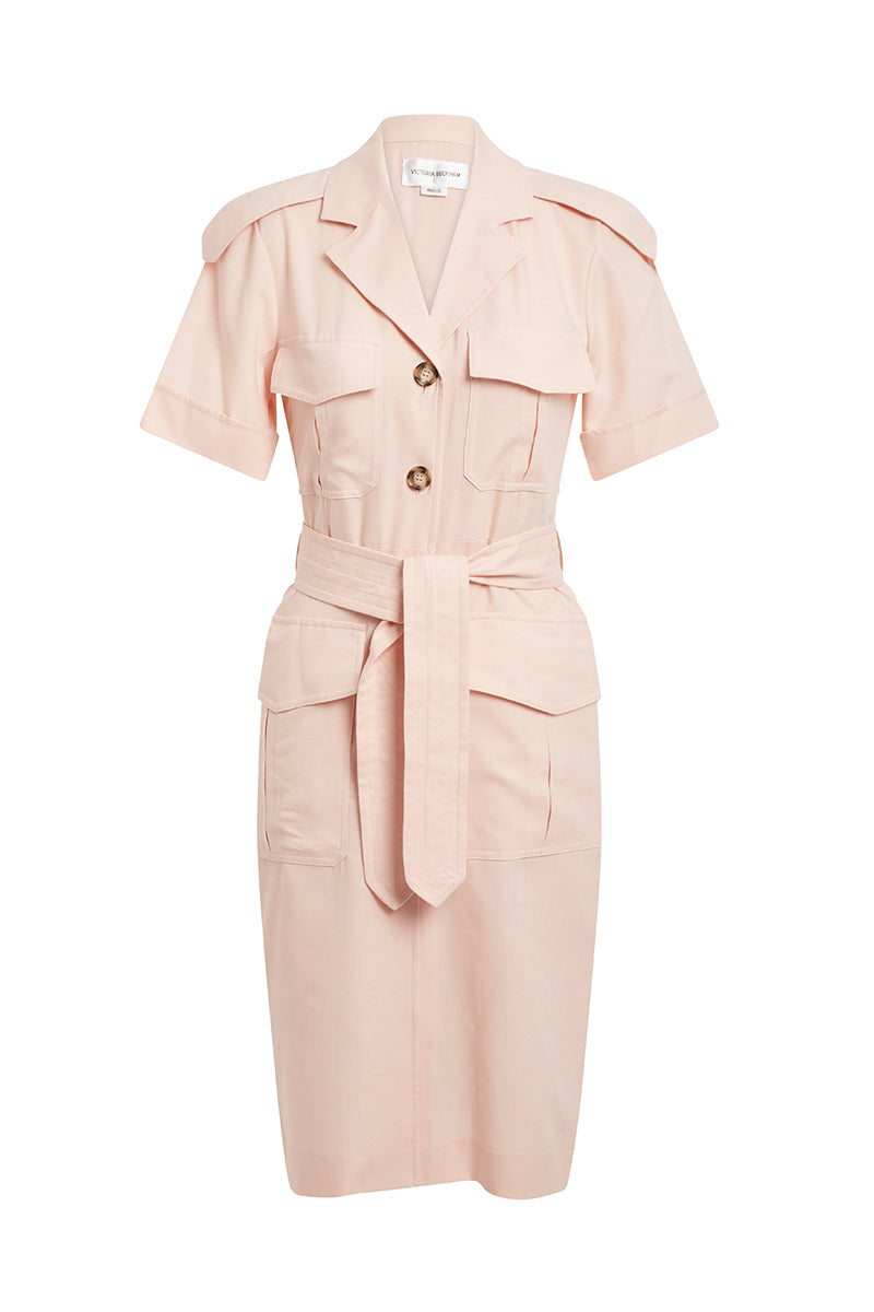 Utility Shirt Dress - Pearl