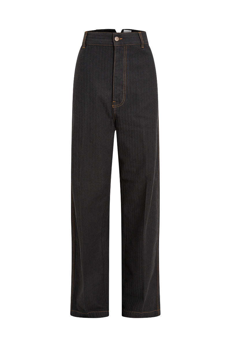 Cargo Jean - Black Herringbone