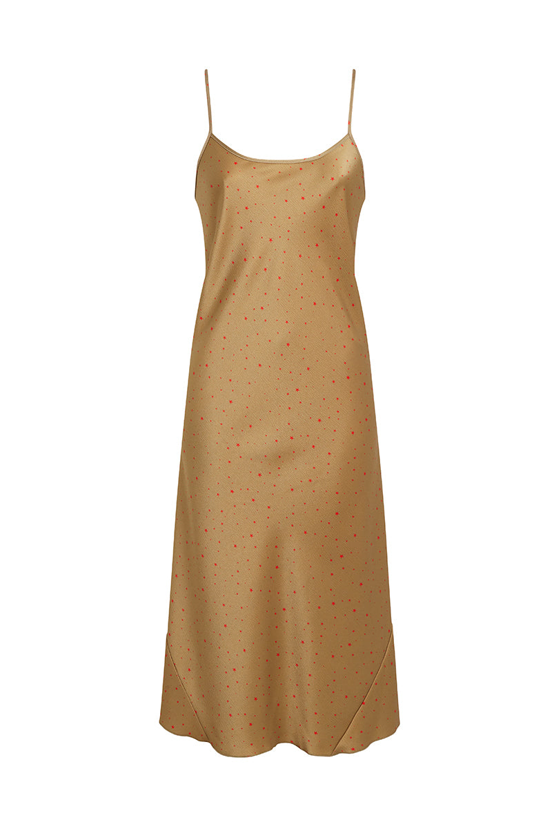 Cami Midi Length - Sandstone/Satsuma Red