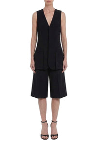 Waistband Detailed Tailored Short - Black