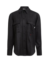 Pocket Detail Mens Shirt - Grey Melange
