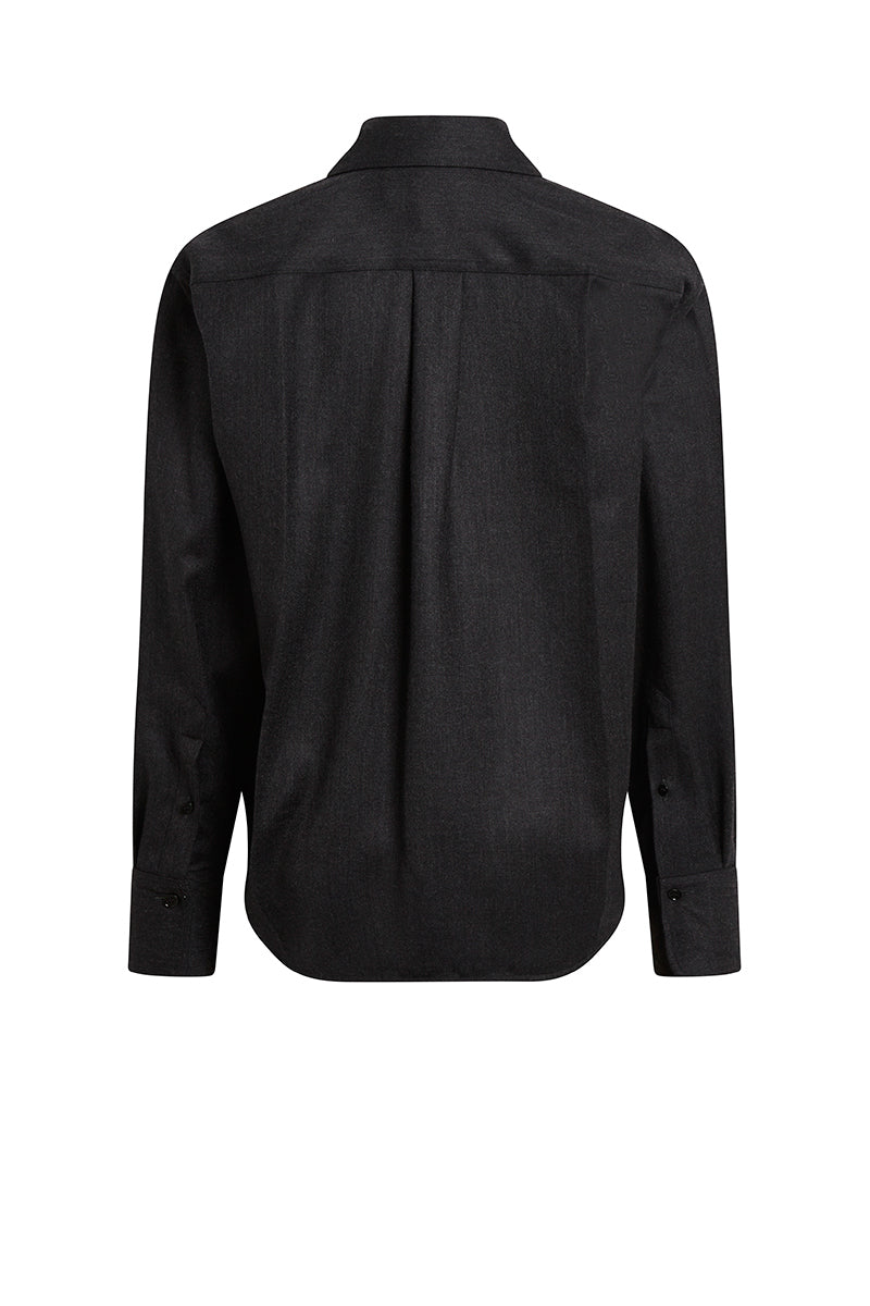 Pocket Detail Mens Shirt - Grey Melange