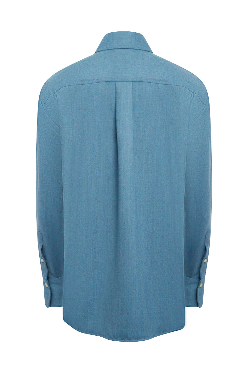 Pocket Detail Mens Shirt - Storm Blue