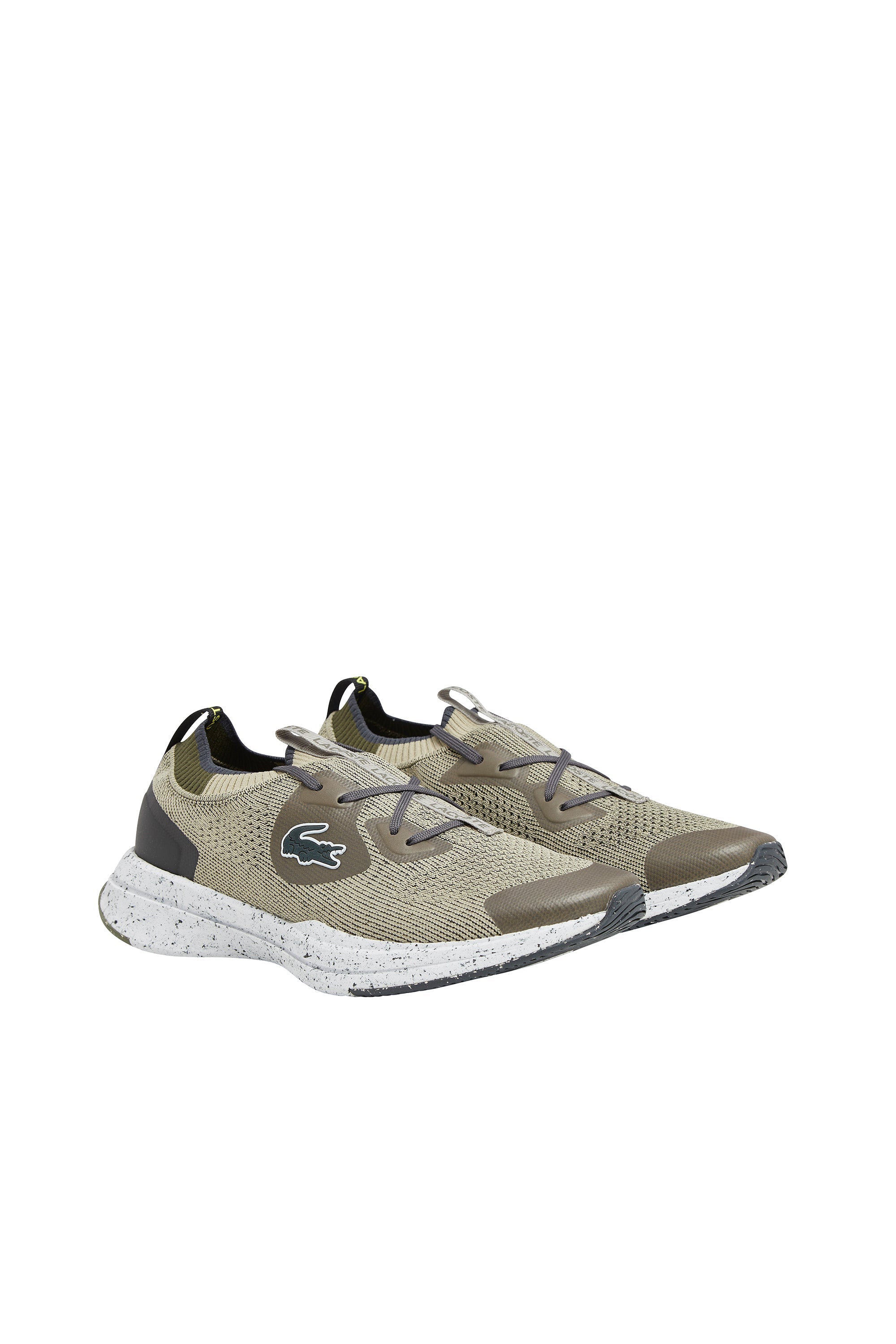 Sneakers à lacets en tissu - Khaki & Off White