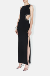 Robe longue Luna effet miroir - Black