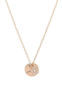 Mj Coin Flower necklace in brass - Rose Gold
