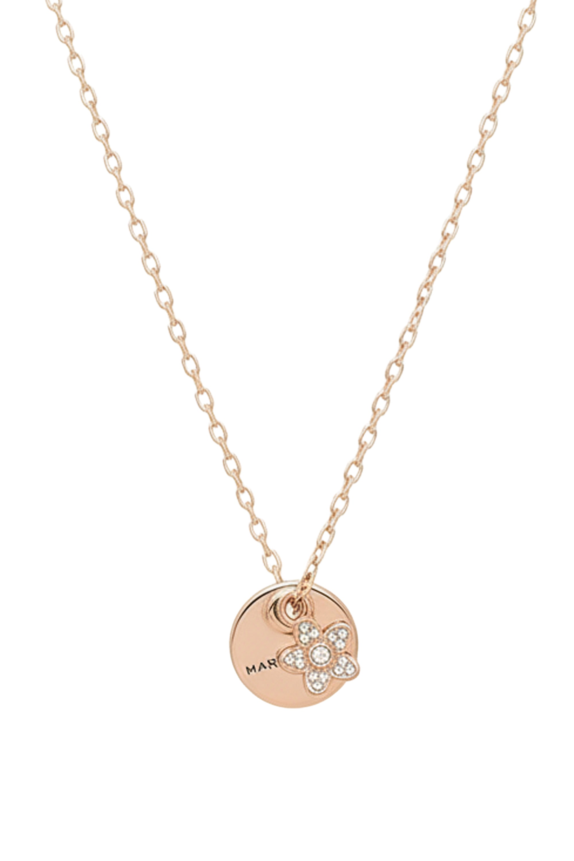 Mj Coin Flower necklace in brass - Rose Gold