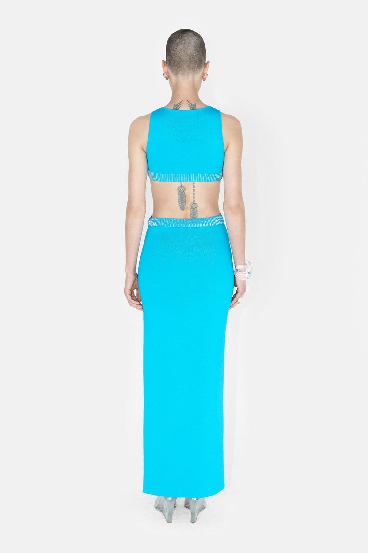 Robe longue Luna à découpe - Turquoise