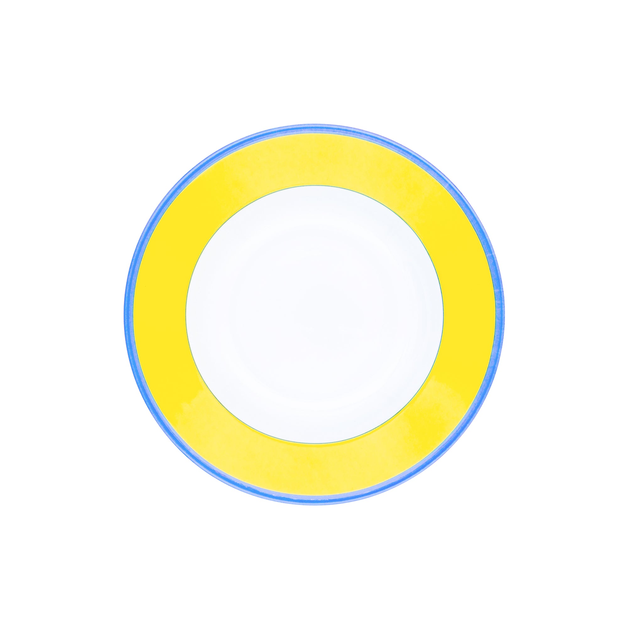 Assiette creuse Monet en porcelaine - Jaune & Bleu
