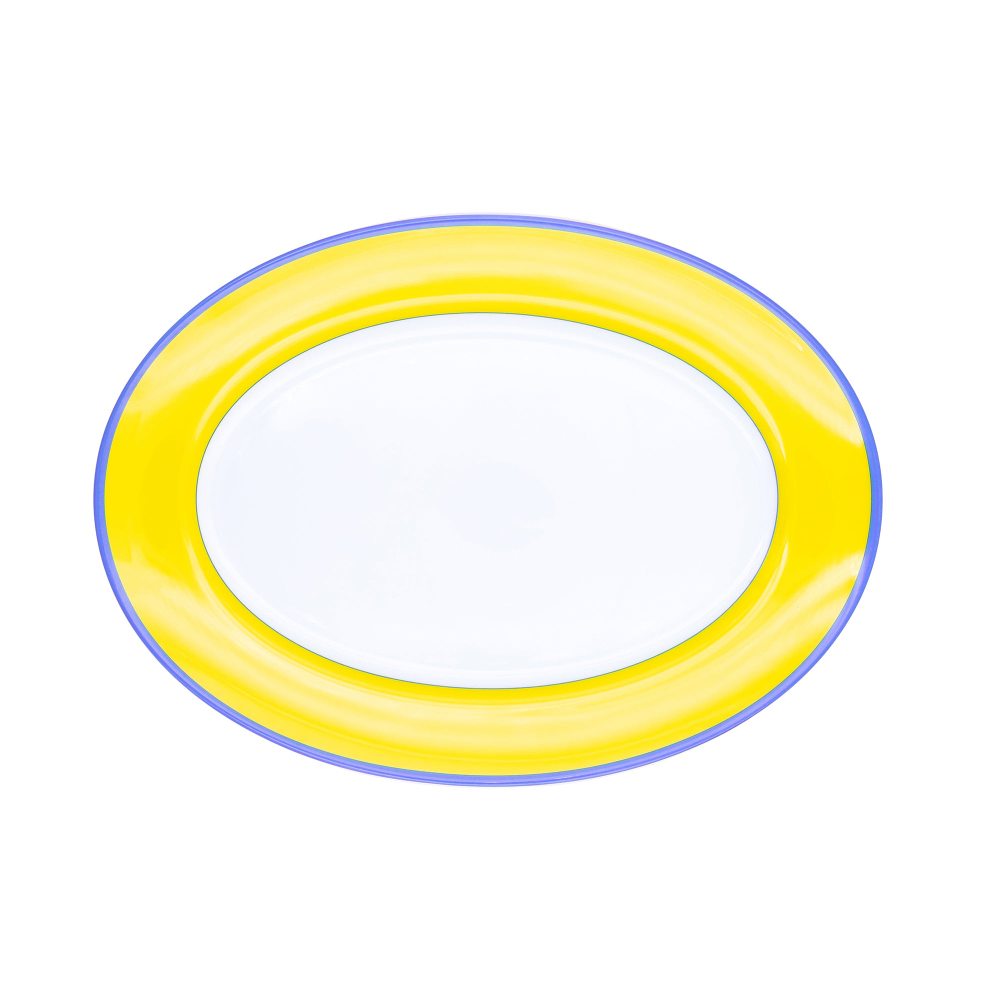 Plat ovale Monet en porcelaine - Jaune & Bleu
