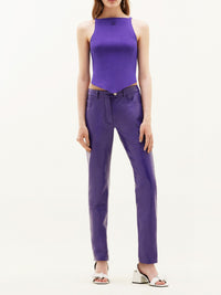Pantalon 5 poches en vinyle - Ultraviolet