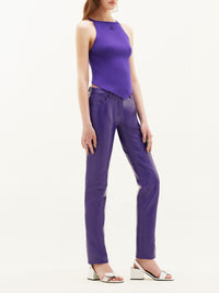 Pantalon 5 poches en vinyle - Ultraviolet