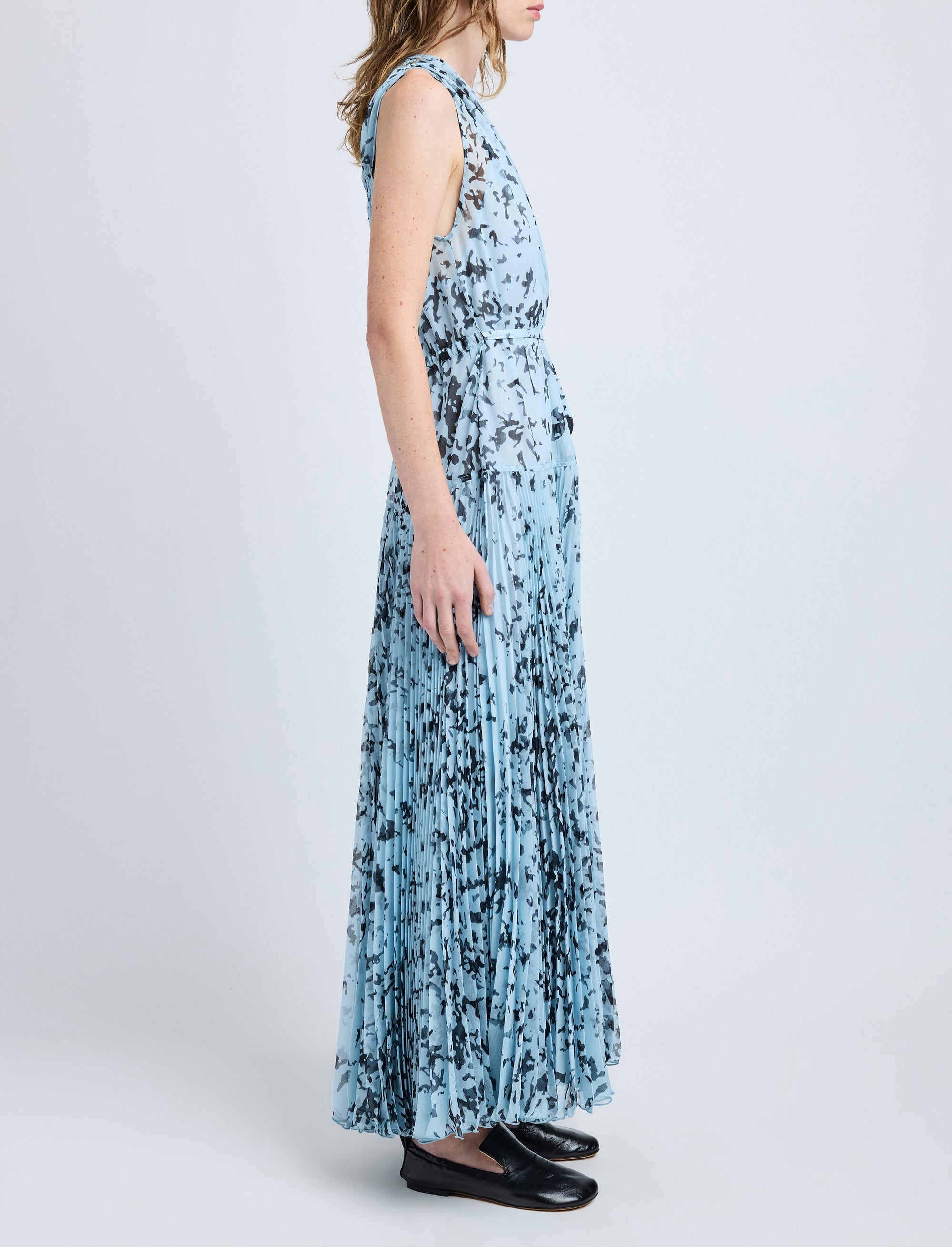 Robe Pat en chiffon imprimé - Sky Blue Multicolor