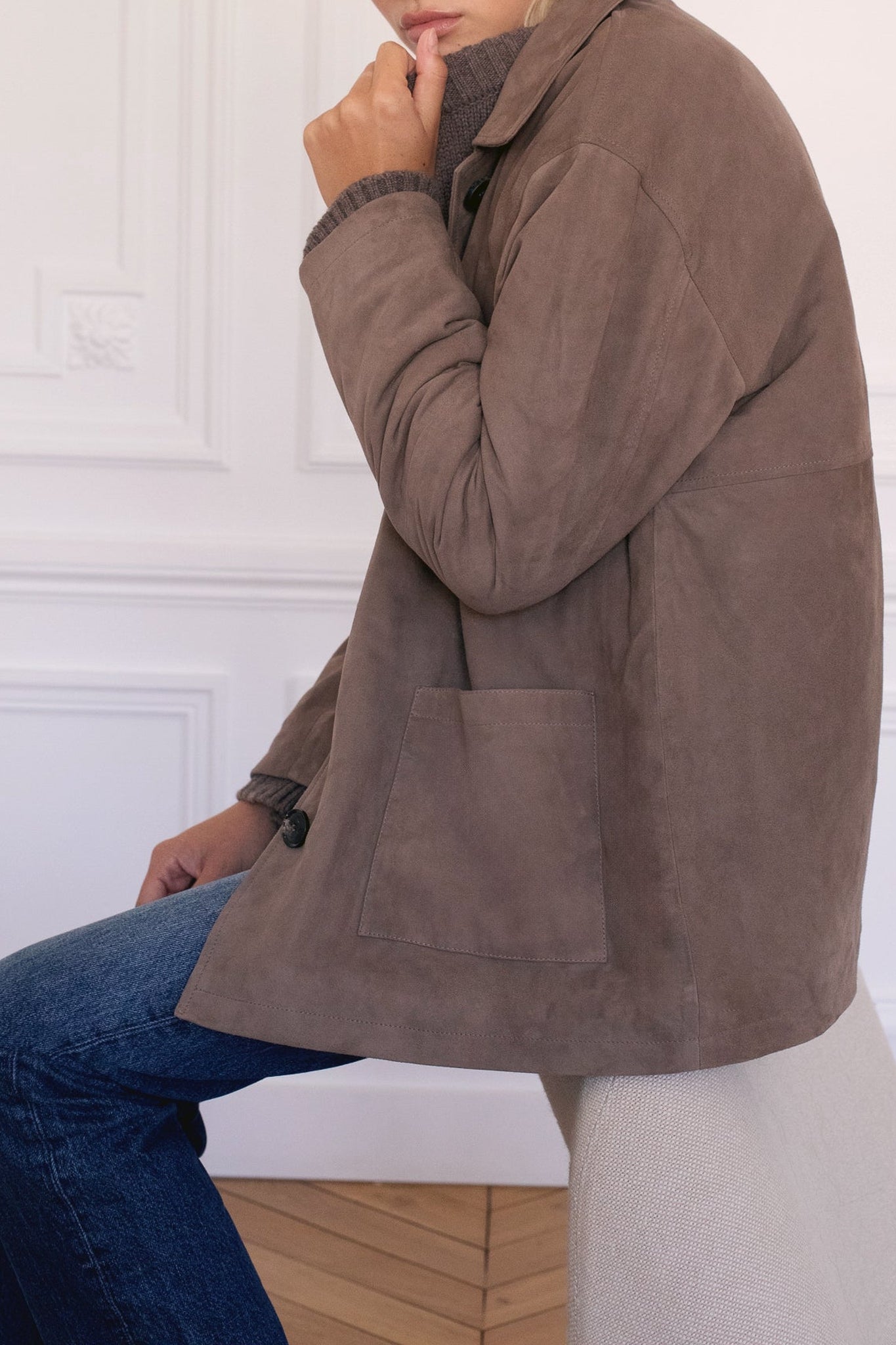 Veste Le Doyle en cuir - Marron Clair