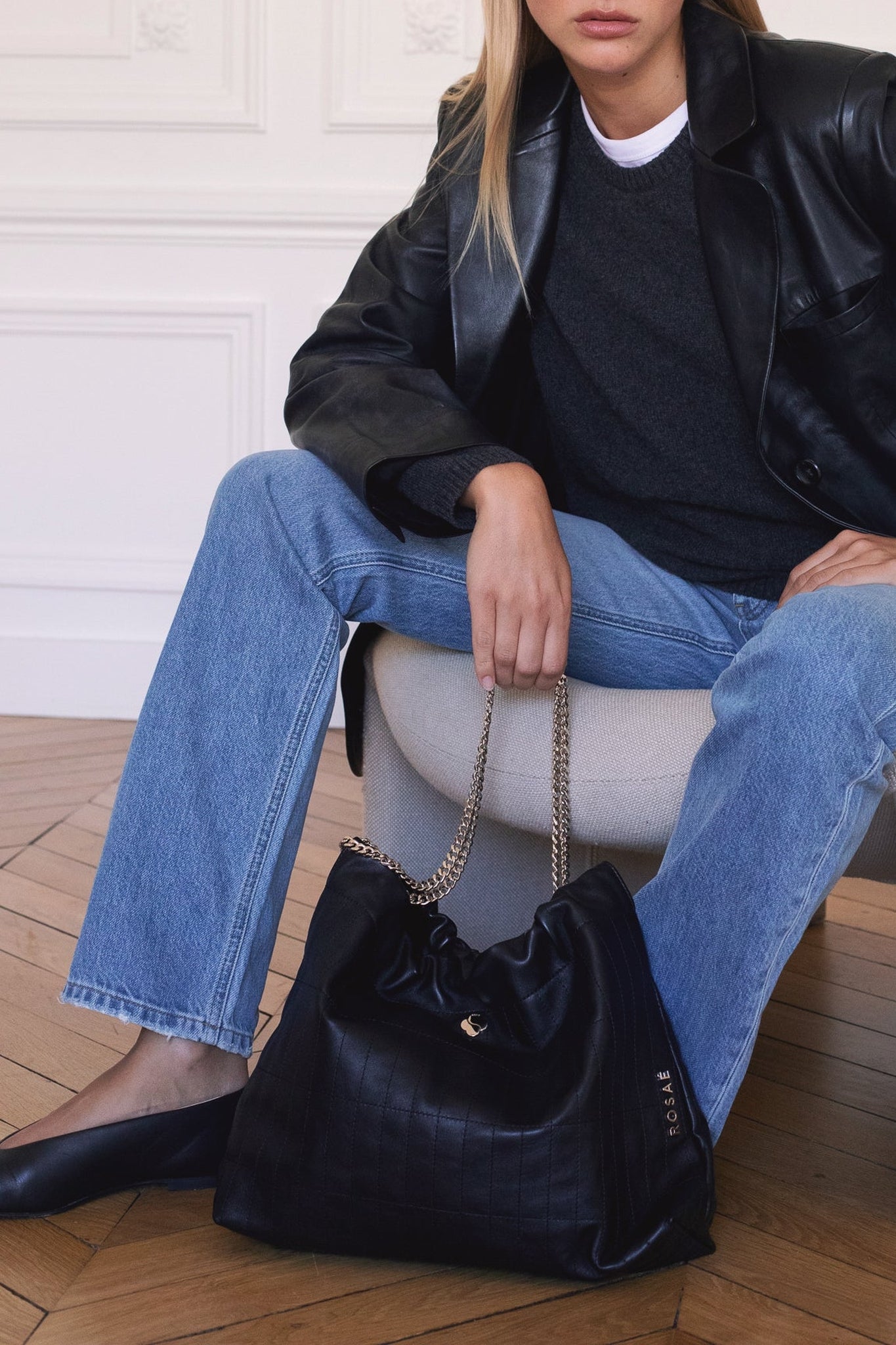 Blazer Le Thibaud en cuir - Noir