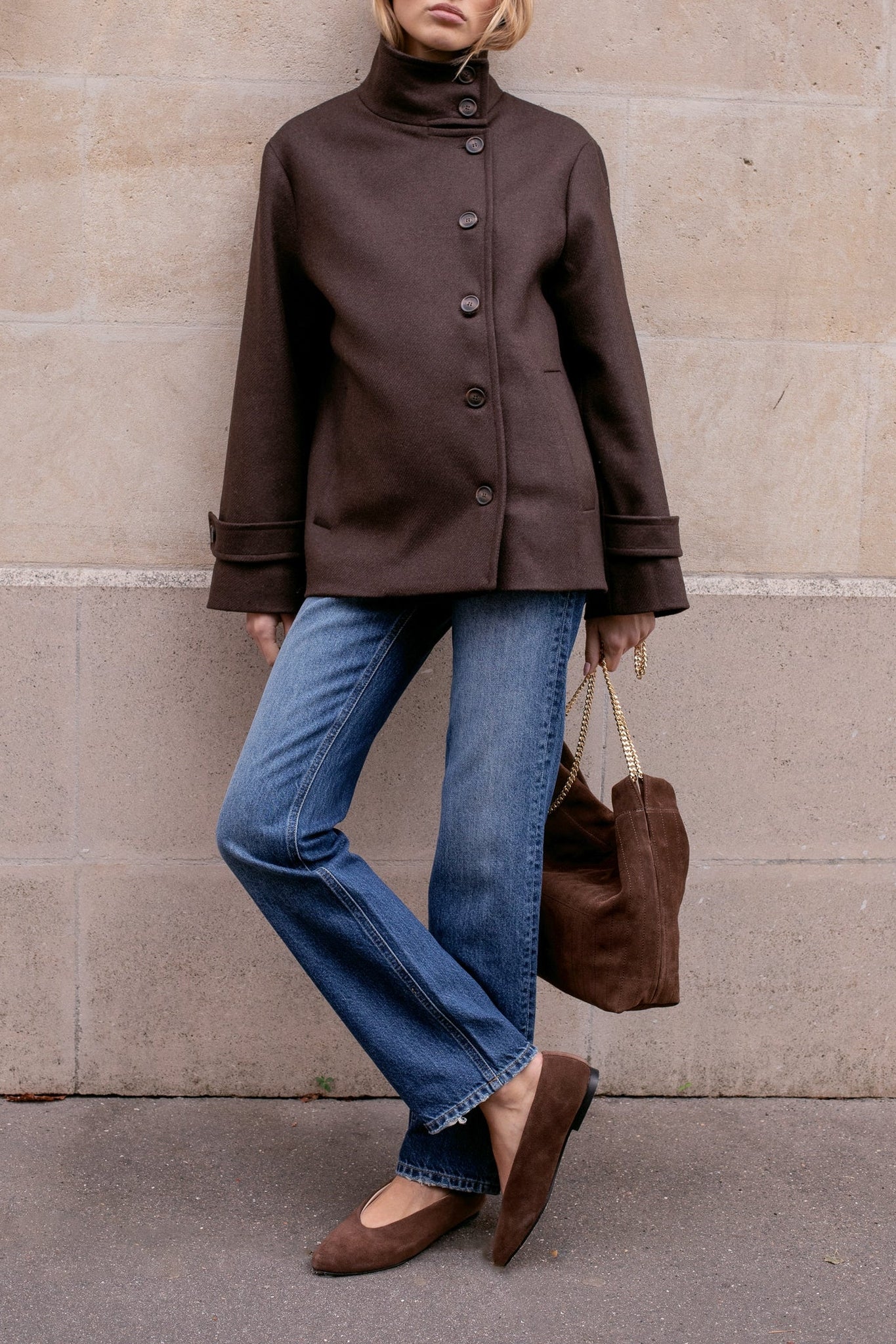 Veste Le Racine en laine - Marron Foncé