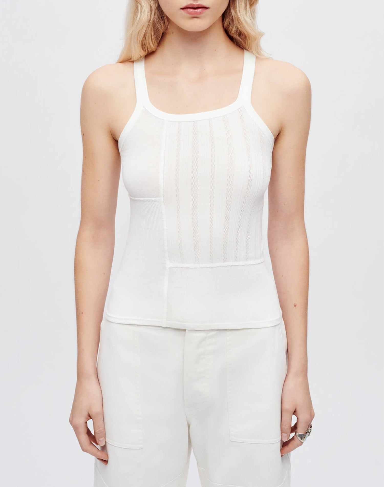 Débardeur côtelé - White Multicolor