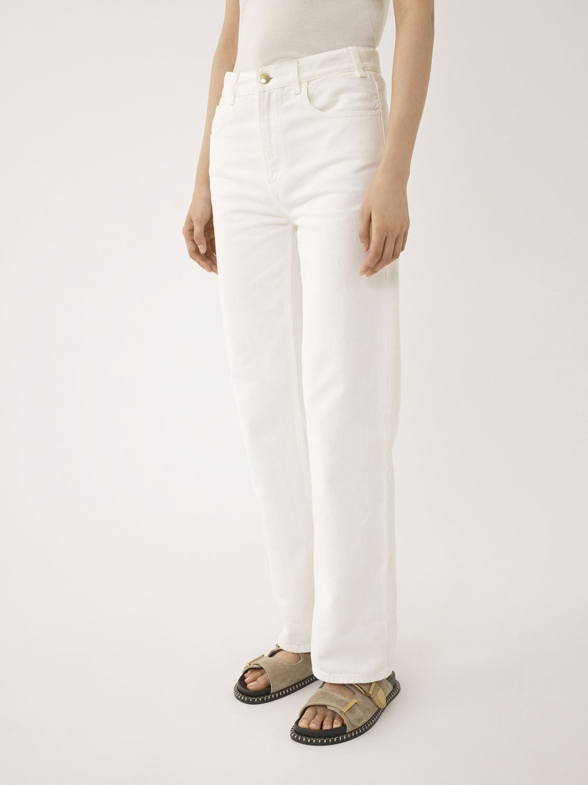 BASEPLUS_White TROUSERS - White
