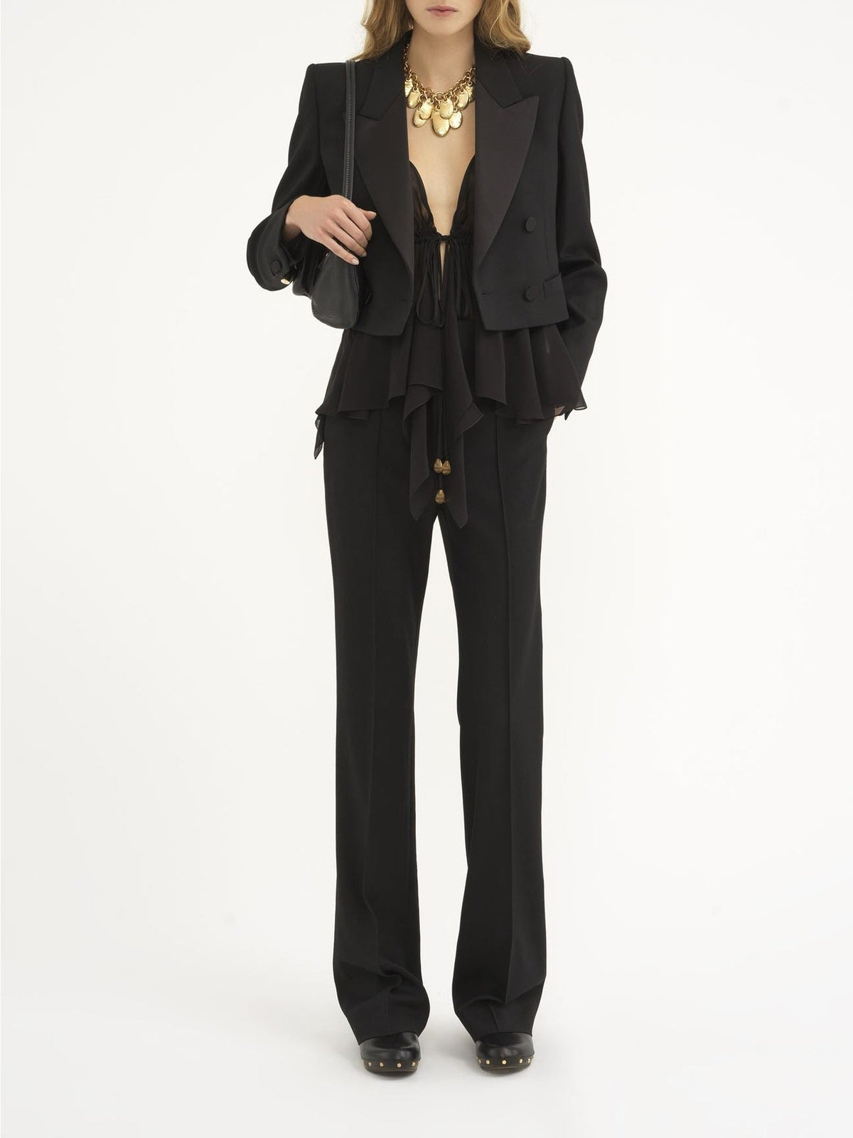 BASEPLUS_Black HIGH WAISTED STRAIGHT PANT - Black