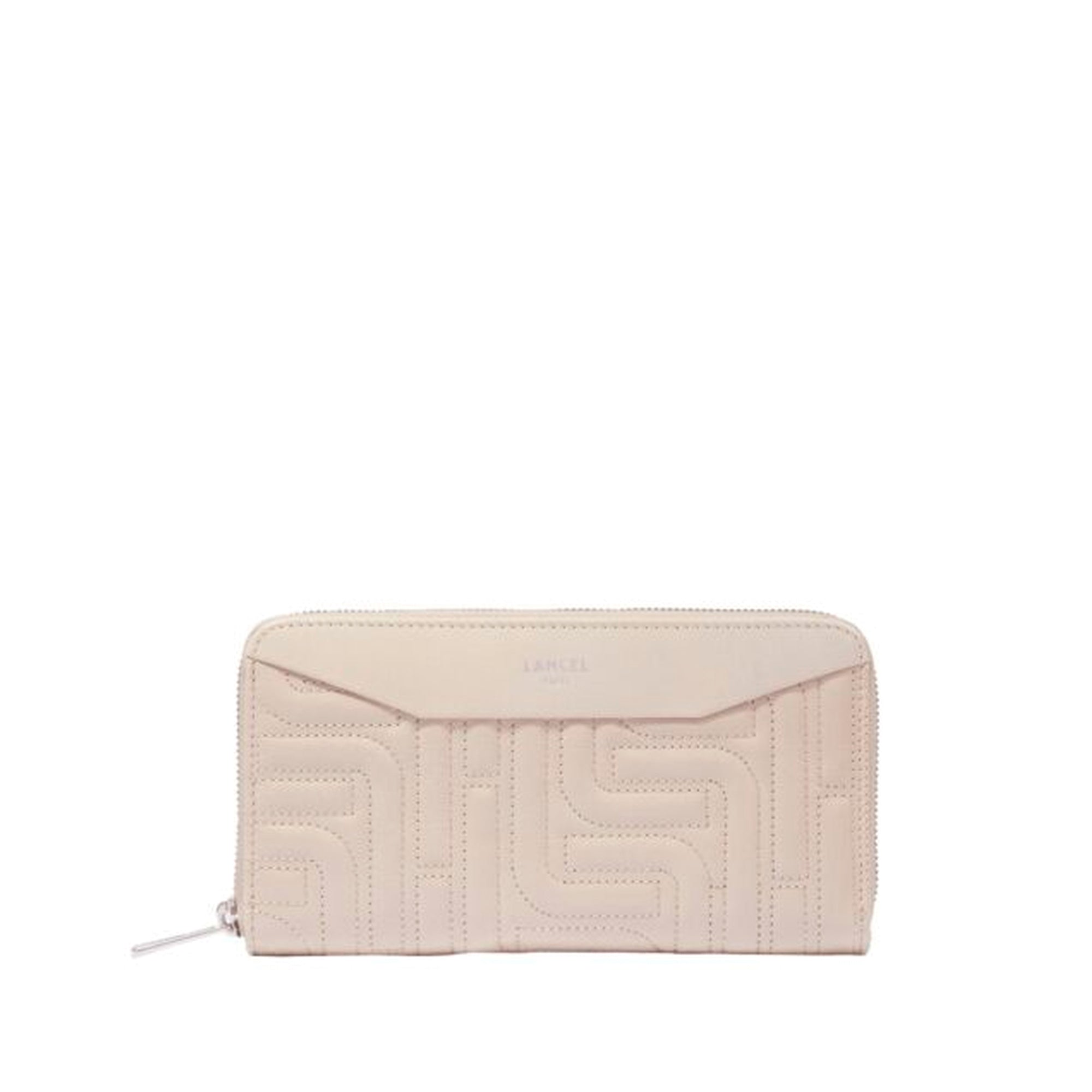 Portefeuille long Midi-Minuit à zip en cuir matelassé - Dune