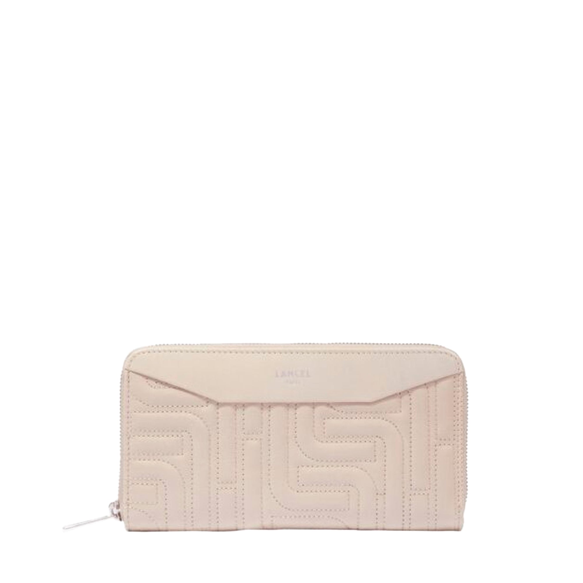 Portefeuille long Midi-Minuit à zip en cuir matelassé - Dune