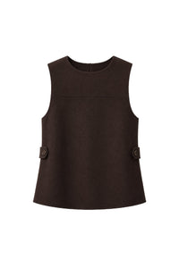 Le Verlaine wool top - Dark brown