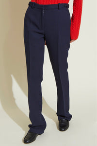 Pantalon Bob taille haute fuselé en laine - Blue