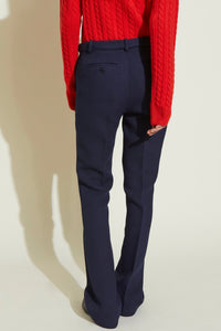 Pantalon Bob taille haute fuselé en laine - Blue