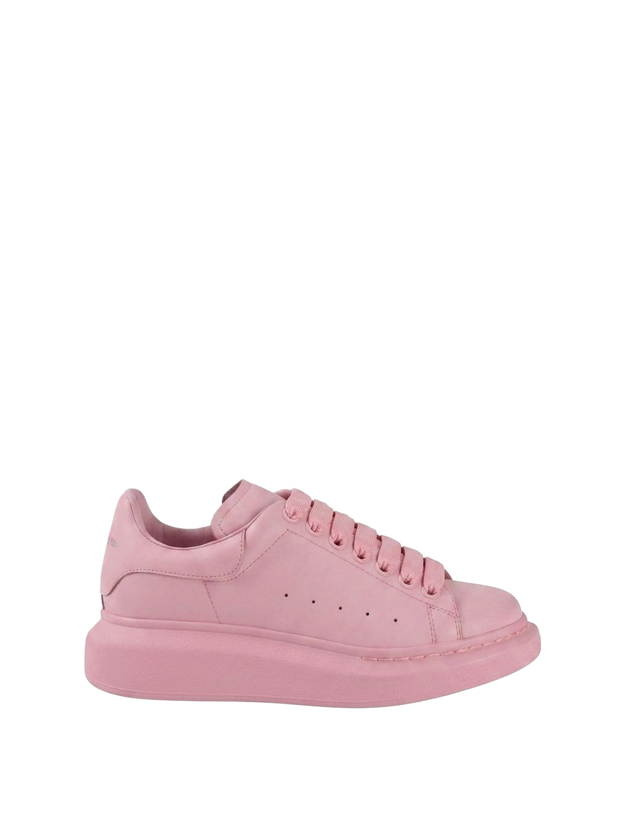 Sneakers à semelle épaisse en cuir - Pink
