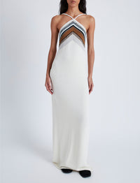Robe Naomi rayé en laine - White Multicolor