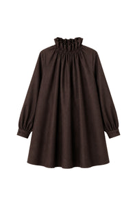 PRIX RECO : 110 // Robe Le Trenet en laine - Marron foncé