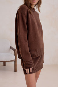 PRIX RECO : 75 // Jupe Le Feyder en laine - Marron moyen