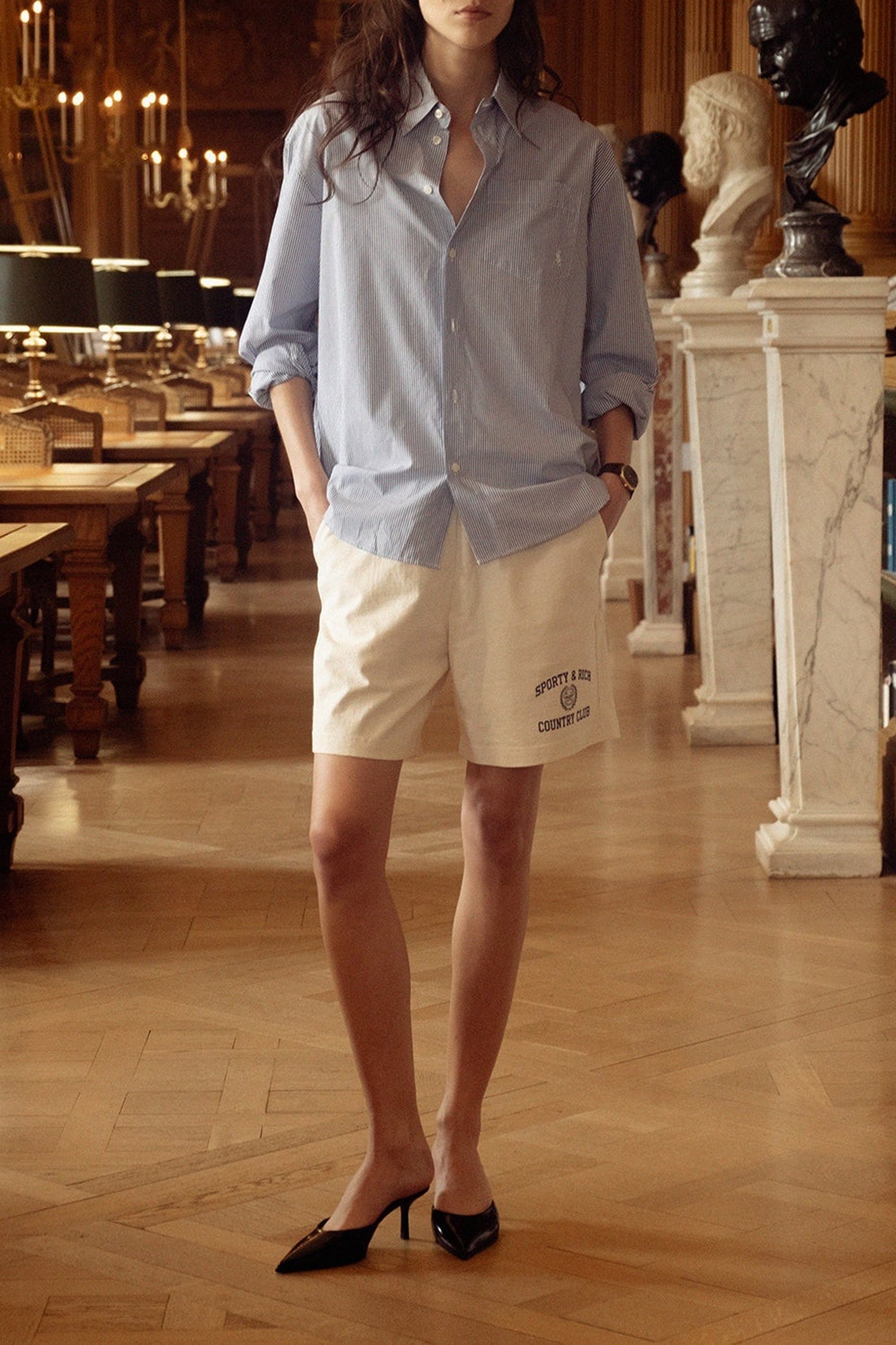 Chemise SRC oversize à rayures - White & Navy Stripe