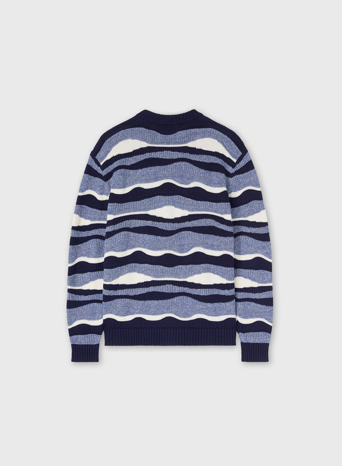 NAVY JACQUARD KNIT CREWNECK