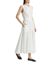 Robe Kailey en popeline extensible - White