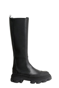 Bottes Chelsea hautes en cuir - Black