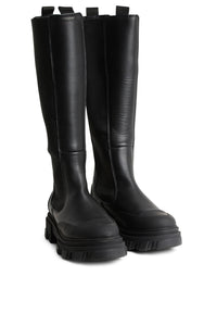 Bottes Chelsea hautes en cuir - Black